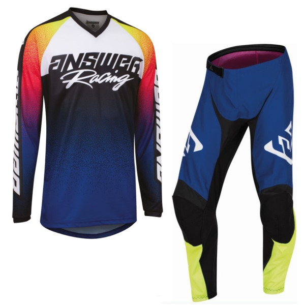 Answer Racing Answer syncron prism motocross pant & jersey kit reflex blue/pink